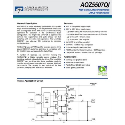 AOZ5507QI AC00 DrMOS Power Module IC AOZ5507QI AC00 DrMOS Power Module IC