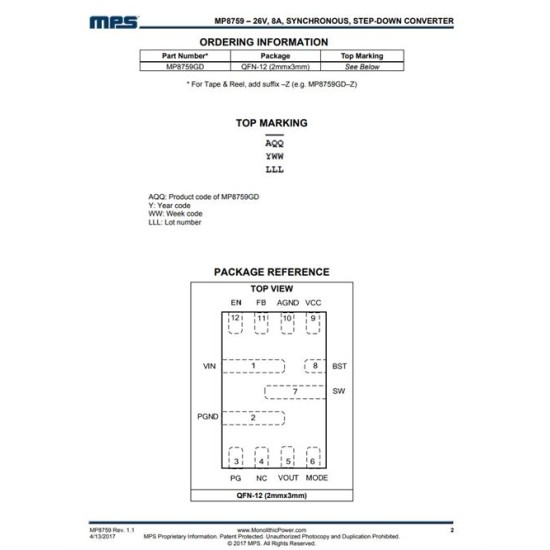MP8759GD-Z AQQ IC MP8759GD-Z AQQ IC