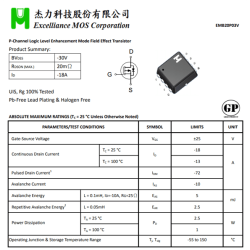 EMB20P03V 20P03 B20P03 P-Channel -30V -18A 3x3 LOGIC MOSFET EMB20P03V 20P03 B20P03 P-Channel -30V -18A 3x3 LOGIC MOSFET