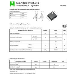EMF20B02V MOSFET DUAL P-CHANNEL -20V 8.5A EMF20B02V MOSFET DUAL P-CHANNEL -20V 8.5A