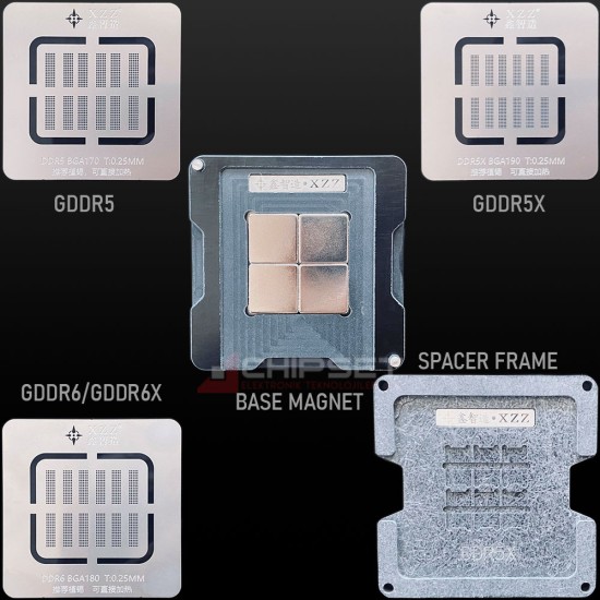 3D VRAM DDR5(X)-DDR6(X)-DDR7 C4 Stencil + Ara Yuva + Magnet 6 Parça Set