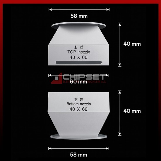 BGA NOZZLE 40X60 ALT VE ÜST NOZZLE SET