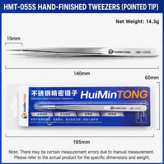 HMT-055S Stainless Steel Precision Tweezer Çelik Cımbız HMT-055S Stainless Steel Precision Tweezer Çelik Cımbız