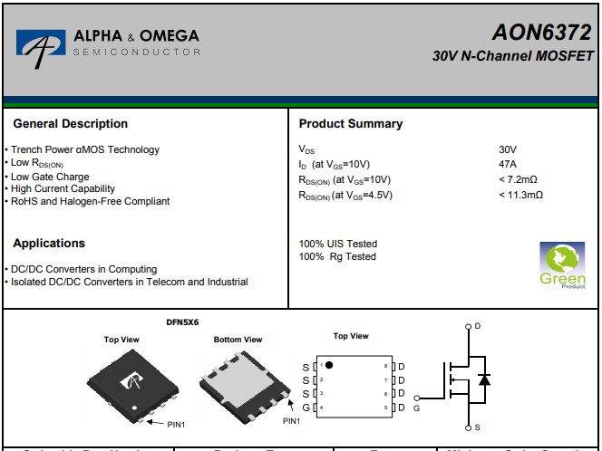AON6372 MOSFET Görünümü