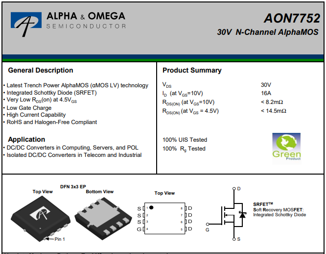 AON7752 MOSFET